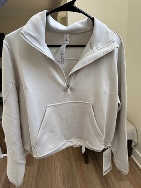 Brushed Softstreme Half Zip Women's Pullover Sweatshirt - Bone